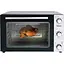Міні-піч для випічки Bestron AOV55 2-в-1 з шампурами, що обертаються, 55 літрів, 2000 Вт, нержавіюча сталь, чорний - мініатюра 2