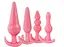 Набір анальних пробок SilkyFlex 4 шт. Рожевий - мініатюра 1