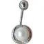 Серебряная серьга для пирсинга пупка Umax с жемчугом. 7021U - миниатюра 1