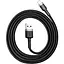 Кабель Baseus Cafule USB for Lightning 2.4A 1m grey black (CALKLF-BG1) - мініатюра 3