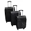 Набір тканинних валіз 3в1 з кодовим замком та телескопічною ручкою чорний (24-292) - мініатюра 1