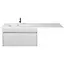 Тумба Мойдодир Prime 80-A Adam 140 L Білий підвісна з крилом над пральною машиною Білий - мініатюра 1