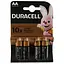 Батарейка AA (LR6), лужна, Duracell Duralock Basic, 4 шт, 1.5V, (MN1500 4BL) - мініатюра 1