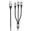 Дата кабель Hoco X102 Fresh 3in1 USB to Lightning + MicroUSB + Type-C (1m) Black - мініатюра 1