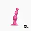 Насадка для страпону Strap-On-Me Dildo Plug Beads Framboise Metallic XL - мініатюра 2