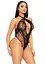 Кружевное тедди Leg Avenue Lace and net halter teddy One size Black глубокий вырез халтер - миниатюра 4