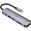 Мульти адаптер хаб Hoco HB28 6в1 Type-C to USB 3.0 F / USB 2.0 F / HDMI F / Type-C F / SD / TF PD 100W 0.135 м серый - миниатюра 1