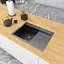Чорна кухонна мийка Nett NB-6045(R) накладна з правим крилом 1.5 мм - мініатюра 3
