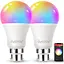 Умная лампа Лампы Alexa Штык B22 Штык, Изменение цвета WiFi Светодиодные лампы 9 Вт Набор из 2 ламп [Энергетический класс F] - миниатюра 1