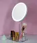 Косметичне настільне кругле дзеркало Cosmetic Mirror HH098 26 LED на підставці з підсвіткою біле - мініатюра 3