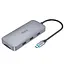 Мульти адаптер хаб Hoco HB33 10в1 Type-C to USB 3.0/ 2 USB 2.0/ Type-C/ HDMI/ VGA/ RJ45/ AUX/ SD/ TF PD 100W 0.18m сірий - мініатюра 3
