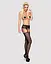 Сетчатые чулки-стокинги с кружевным поясом Obsessive Garter stockings S307 черные имитация S/M/L - миниатюра 3