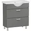 Тумба для підлоги RJ Aster-L з умивальником RJ Lotus RZJ200 55 см Сірий RJFU035-0155GRSET(RJFU035-0155GR + RZJ200) Сірий - мініатюра 1