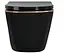 Подвесной унитаз Rea Carlo mini flat gold edge black REA-C8800, Черный матовый - миниатюра 2