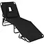 Шезлонг Costway Hanna розкладний з отвором для обличчя чорний - мініатюра 1