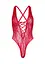 Leg Avenue Floral lace thong teddy OS Red One size - мініатюра 4