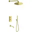 Душевая система Kohlman Axel 25 gold с термостатом + BOX скрытого монтажа KPL-QW433AGD25, Золотой - миниатюра 1