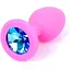 Силіконова анальна пробка Boss Of Toys Boss Series - Jewellery Pink Silicon Plug Medium Light Blue M, BS6400085, Рожевий / голубой - мініатюра 2