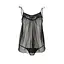 Сорочка прозрачная беби долл MELANIA CHEMISE black - Passion трусики на тонких бретелях L/XL - миниатюра 3