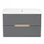 Тумба з умивальником Volle Solo 80 см Сірий 1910.308009 - мініатюра 2