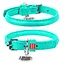 Нашийник для собак шкіряний Waudog Glamour з QR-паспортом круглий Д 8 мм Д 25-33 см ментоловий - мініатюра 1