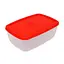 Контейнер судок лоток пищевой с цветной крышкой 1 л 17×13×7.5 см, Господар Красный 87884 - миниатюра 1