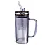 Кружка скляна з кришкою та трубочкою 280 (мл) Yiwu HP-19-52 - мініатюра 1