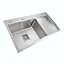 Кухонная мойка Platinum Handmade 780x430x220 L нержавейка (квадратный сифон, 3.0/1.0), Нержавеющая сталь - миниатюра 3