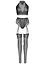 Комплект Leg Avenue Crop top and garter panty Black - мініатюра 4