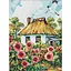 Алмазна мозаїка Мальви біля хати AMO8266, 30х40 см - мініатюра 1