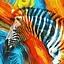 Набір для розпису по номерах Кольорова зебра, 50x50 см, КНО4269 - мініатюра 1