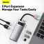 Hub адаптер Baseus Type-C Metal Gleam Series 5 in 1 мultifunctional Docking Station 3USB HDMI Type-C 100W PD (CAHUB-CX0G) - мініатюра 3