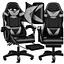 Кресло геймерское PLAYER с подставкой для ног и массажем Black/Grey (100016) - миниатюра 1