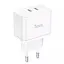 Сетевое зарядное устройство Hoco N29 с быстрой зарядкой 2хType-C PD 35W с кабелем Type-C - Type-C белый - миниатюра 3
