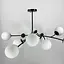 Чорна люстра із поворотними гілочками на 12 плафонів Line.F K 21/12 BK+WT new - мініатюра 3