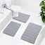 Набор 3 коврика для ванной Aquarius с эффектом памяти 50х80 см, 40х60 см, U-образный 50х50 см. Серый в полоску - миниатюра 1