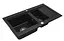 Кухонна мийка гранітна Rea Fox подвійна black ZLE-00134, Чорний - мініатюра 1