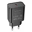 Адаптер мережевий BOROFONE Power single port charger BA71A 1Type-C 20W чорний - мініатюра 1
