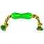 Іграшка для собак Agility гантель на кольоровому канаті 12 см зелена - мініатюра 1