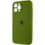 Чехол Silicone Case Full Camera Protective AA для Apple iPhone 12 Pro Max 6.7 Зеленый/Dark Olive - миниатюра 3