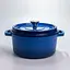Чугунная кастрюля 4.5 л эмалированная с крышкой для тушения запекания Синий Premium Cookware HP-1-19-BLUE - миниатюра 2