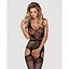 Бодистокинг Obsessive Bodystocking F217 S/M/L, элегантный силуэтный рисунок, имитация чулок - миниатюра 2