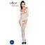Бодістокінг Passion BS031 комбінезон з відкритими грудьми S/M/L white - мініатюра 2