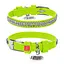Нашийник для собак шкіряний Waudog Glamour з QR-паспортом з прикрасою "Полотно стрази" XXS Ш 9 мм Д 19-25 см салатовий - мініатюра 1