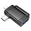 Перехідник Hoco UA31F OTG 2in1 Lightning male/Type-C male to USB female Black - мініатюра 4