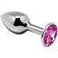Металева анальна пробка Alive Mini Metal Butt Plug з кристалом Pink S - мініатюра 1