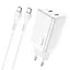 Зарядний пристрій Hoco Type-c to Type-c Cable Starlight N23 45 ватів біле - мініатюра 2