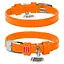 Ошейник для собак кожаный Waudog Glamour с QR-паспортом без украшений XS Ш 12 мм Д 21-29 см оранжевый - миниатюра 1