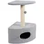 Дряпка Природа Д11у для котів кутова з будкою сіра 39x39x65 см - мініатюра 1