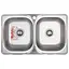 Кухонна мийка Zerix Z7848D-08-180E Double satin ZS0578, Нержавіюча сталь - мініатюра 1
